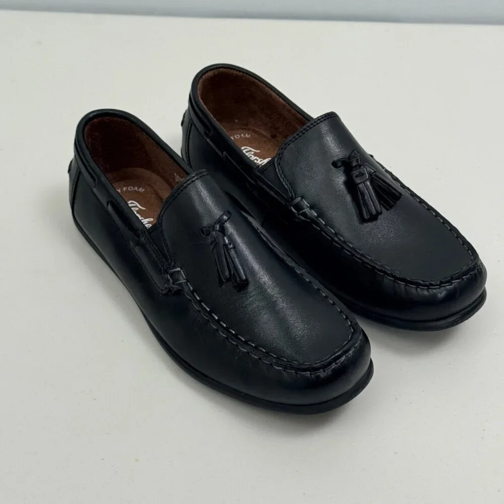 Florsheim Tassel Loafers Boys Size 5.5 M Black Leather Big Kids Dress Shoes